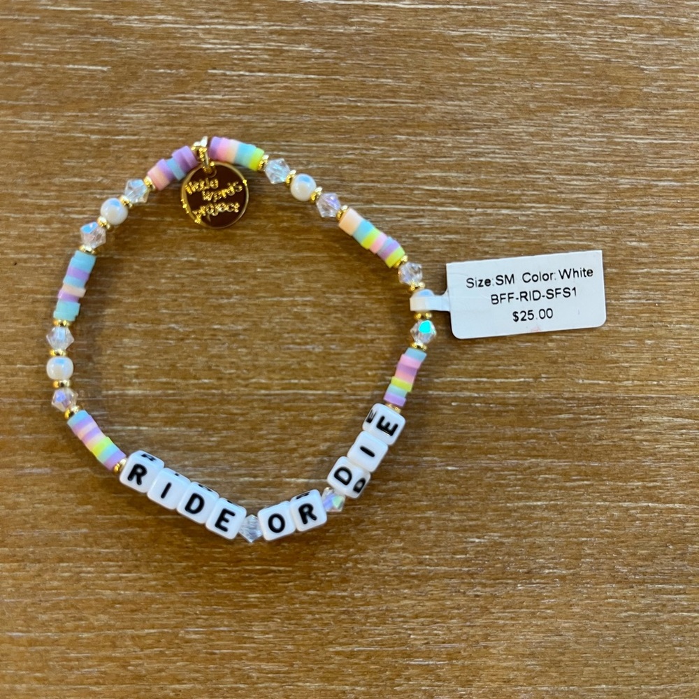 Pastel Beaded 'Ride or Die' Bracelet